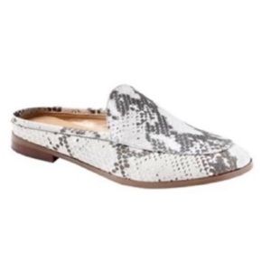 Banana Republic Gray Silver Python Print Mules 10